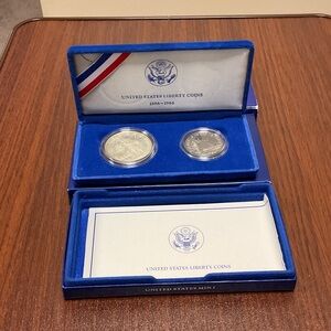 United States Liberty Coins Set in Blue Case